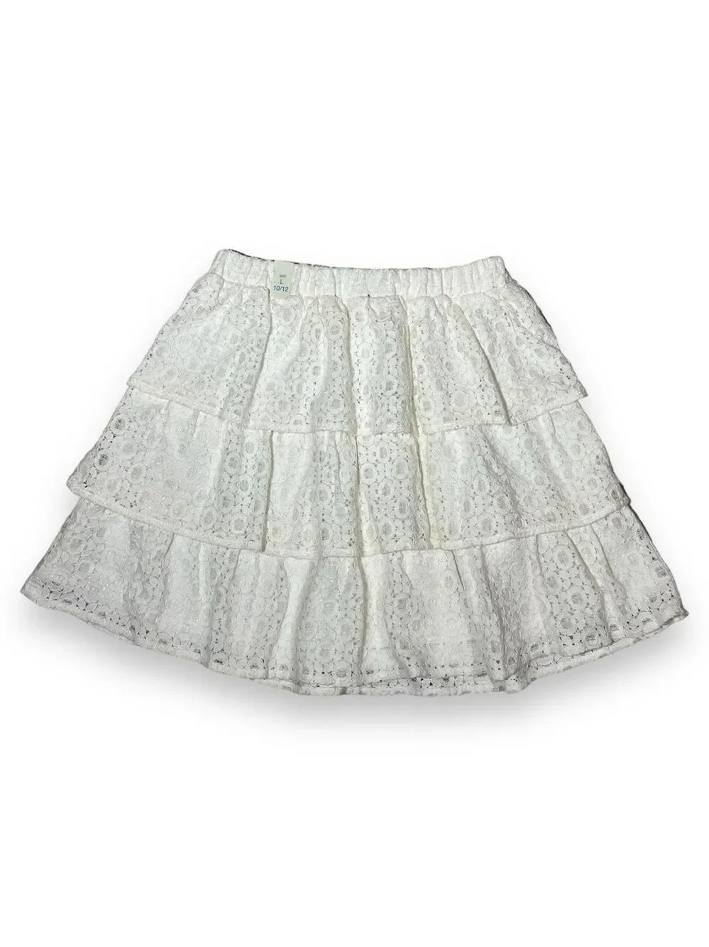 The Children’s Place Girl’s White Lace Tiered Mini Skirt Size 10/12